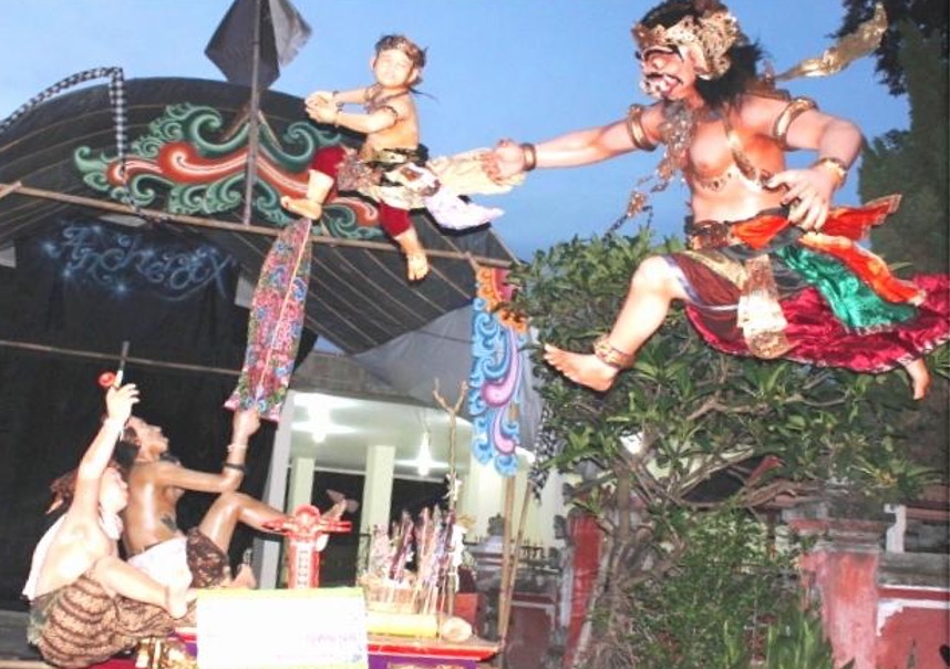 Ogoh-ogoh float for a procession of “Wayang Sapuh Leger”