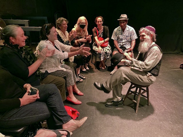 Schuster and audience in post-show discussion